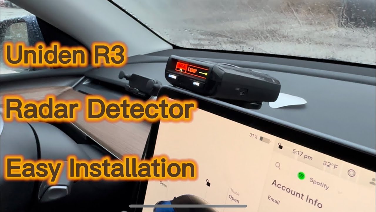 Unboxing and Installing Uniden R3 Radar Detector in Tesla Model Y The