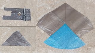 Shopping Bag Kite Making With Broom Sticks || Easy Step By Step Kite Making|| Bazari Kite Update