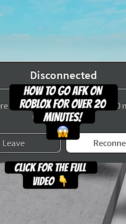 HOW TO GO AFK ON ROBLOX FOR OVER 20 MINUTES! *Without Getting Kicked* #roblox #shorts