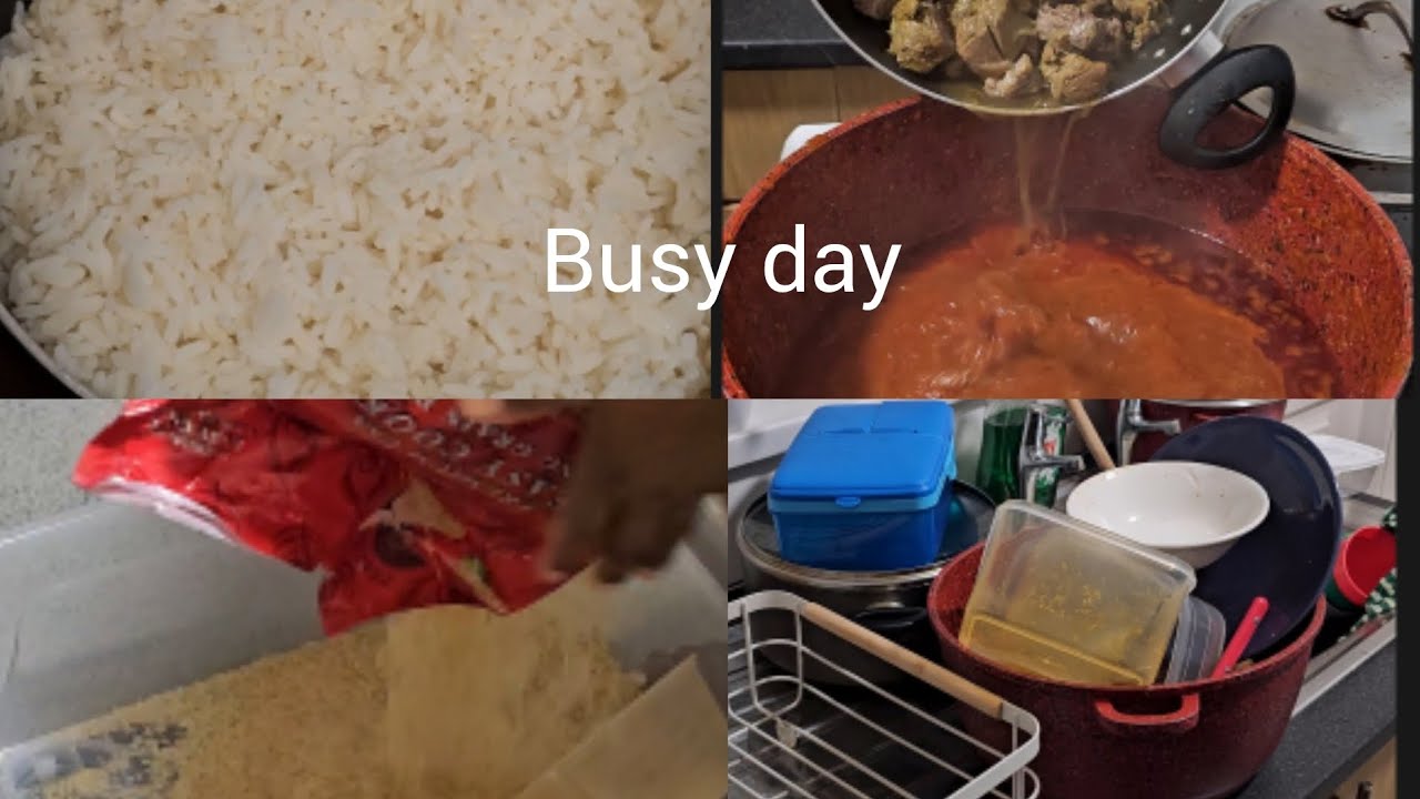 Washing dishes/ cooking/busy day 