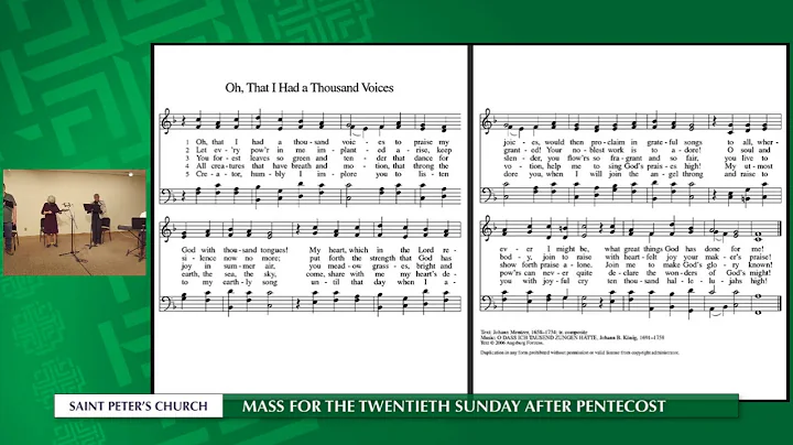 Mass for the Twentieth Sunday after Pentecost