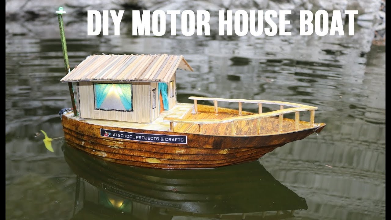 DIY House boat working model  House motor boat with propeller 