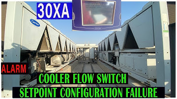 Cooler flow switch  setpoint configuration failure alarm in 30XA carrier chiller #alarm  #carrier