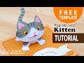 Tutorial__ pop-up card_ Kitten ( free template )