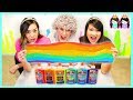 Mixing All My Slimes at slime school! DIY Satisfying Rainbow Slime!