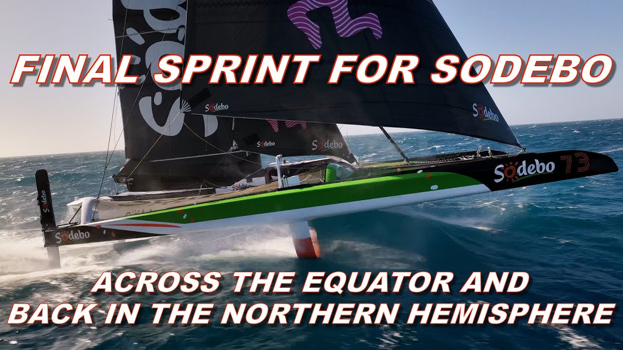 ⁣Final sprint for the Jules Verne Trophy record - Sodebo crosses equator to the northern hemisphere