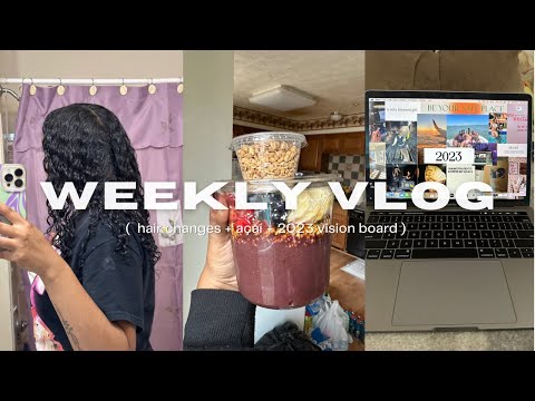 WEEKLY VLOG! hair changes + solo açaí date + new vision board