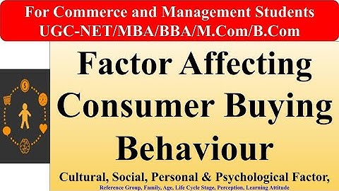 Factors affecting Consumer buying behaviour, Factors influencing buying behaviour, marketing, social