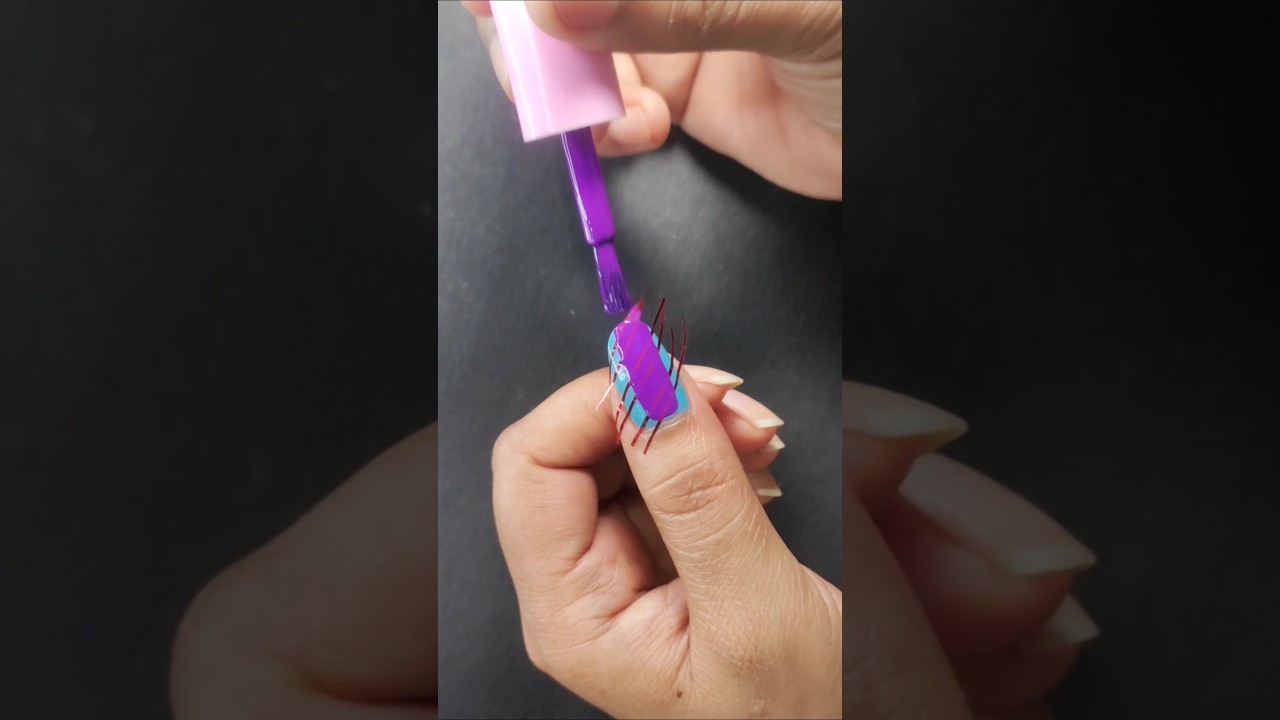 Super Easy Stripe Nail Art… So Simple!💅✨💜🩵