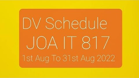 JOA IT817|Documentation Schedule|Hpsssb|