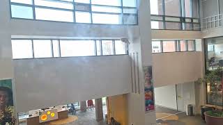 🎄MERRY CHRISTMAS! Montgomery glass yellow elevator at Akron Childrens Hospital, Akron OH🎄❄️🧑‍🎄🤶🎅