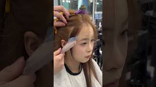 How to Cut Korean Style See-Through Fringe  #shorts #hairtutorial