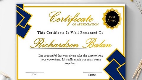 Certificate Design in Microsoft Word #certificate #appreciation