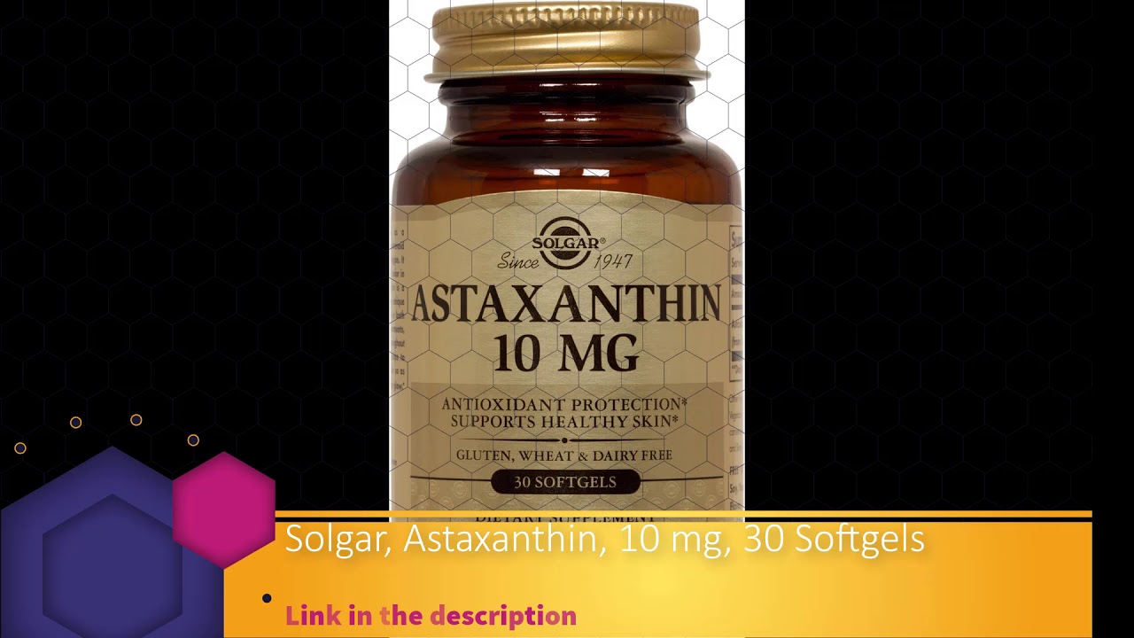Solgar, Astaxanthin, 10 mg, 30 Softgels YouTube