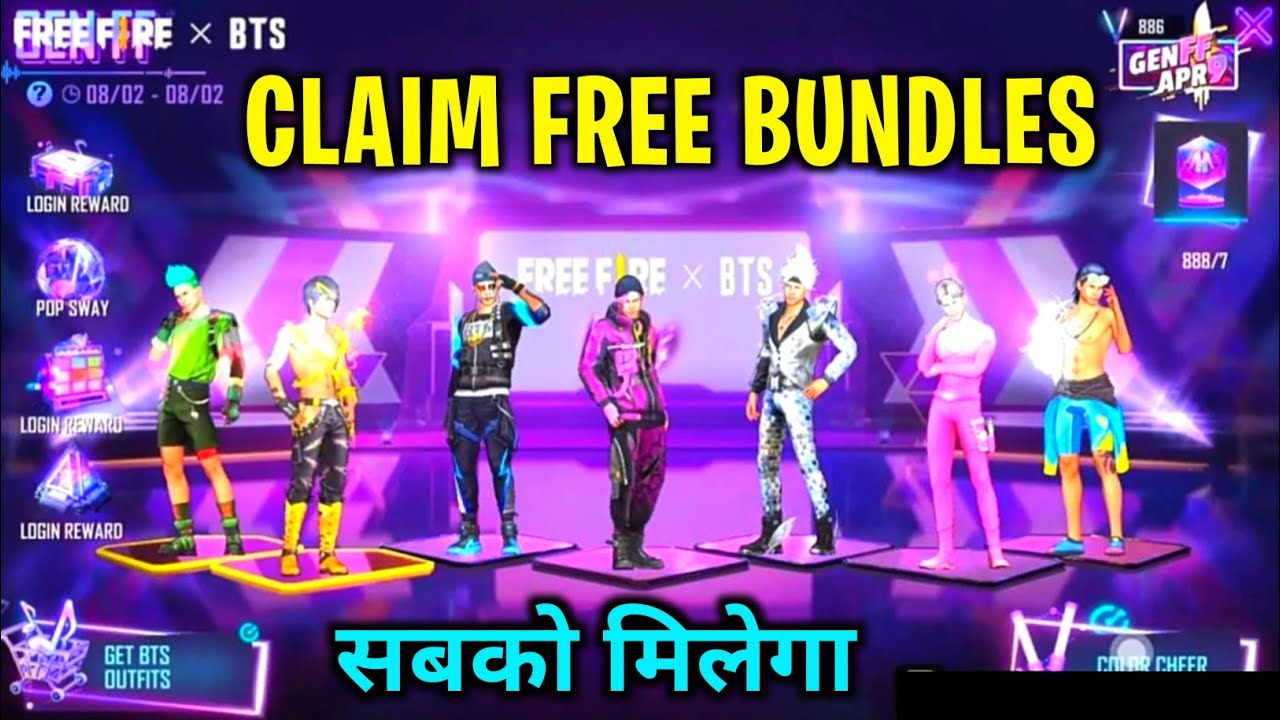 Claim All Bts Collab Bundles 🤯 Ll Bts Crystal Bundle Token New Event Free  Fire Ll - Youtube