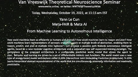 From Machine Learning to Autonomous Intelligence, Yann Lecun,  Meta-FAIR & Meta AI