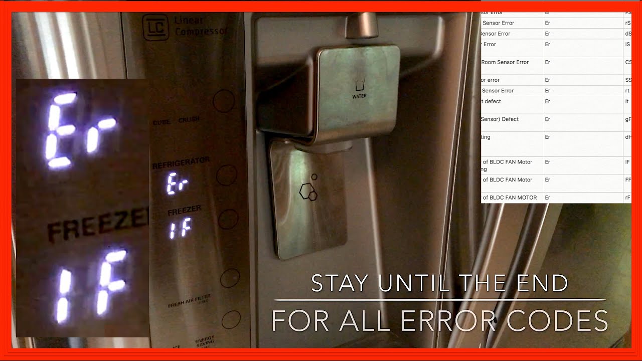 LG Refrigerator - Troubleshooting an E FF or E rF Error Code