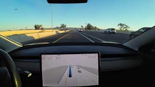 Tesla FSD 12.3 navigates SR51 to I10 to US60