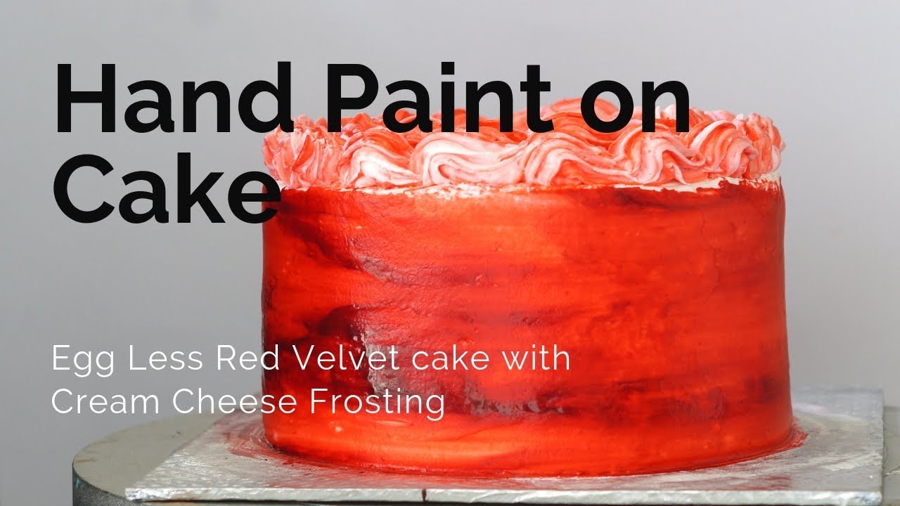 How to Hand Paint on Cake Free Hand Painting on Whipped Cream YouTube