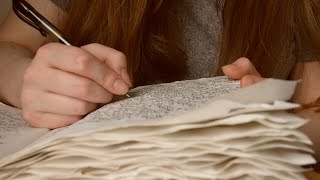 ASMR Writing on Crinkly Notebook Paper | Pen Writing Sounds, Crinkly Pages - No Talking