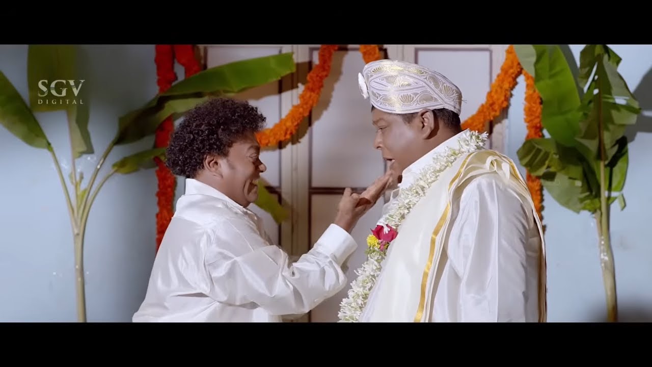 ಮದುವೆ ದಿನ ಬುಲೆಟ್ ಪ್ರಕಾಶ್ ಹೆಂಡ್ತೀನ ಓಡಿಸಿಕೊಂಡು ಹೋದ ಸಾಧು ಕೋಕಿಲ -Ganga Kannada Movie Super Comedy Scenes