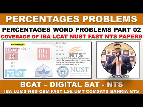 PERCENTAGES | WORD PROBLEMS PERCENTAGES | BCAT MATHS | LCAT MATHS | SAT MATHS | IBA LUMS NUST MATHS