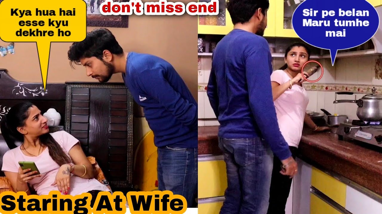 Staring At Wife Prank || Prank On My Wife Goes Funny || Preeti Chawla || Miss You Bhai 🙏