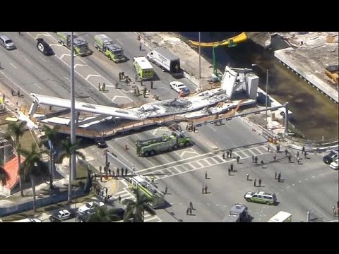 Video: Eine Brücke Fällt In Miami, Dort Sind Tote Und Verwundete