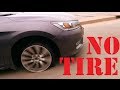 IDIOT WOMAN DRIVES FAST WITHOUT TIRE ON THE HIGHWAY - Crazy Car Driver Series