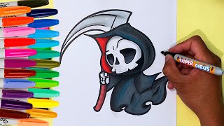 COMO DIBUJAR A LA MUERTE CON SU HOZ | How to Draw the Grim Reaper