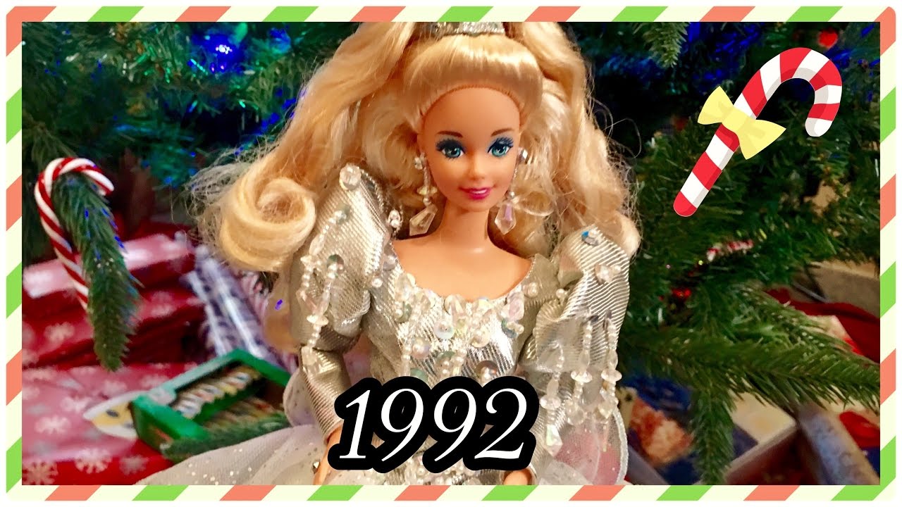 1992 / 28 Years of Holiday Barbie Dolls! / Christmas Collection Advent 1992 Happy Holidays YouTube