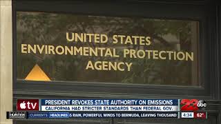 President donald trump announced wednesday he is revoking california's
authority to set its own vehicle emission standards.