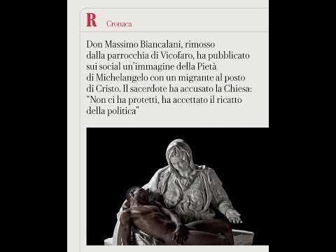 Video Don Massimo Biancalani ha pubblicato la Pietà di Michelangelo con un migrante