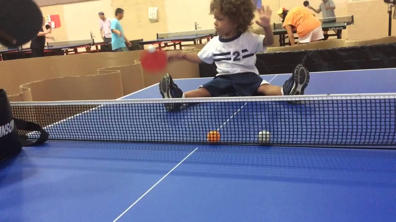 2 year old playing table tennis YouTube