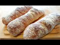 Pane tipo ciabatta  pane fatto in casa  pane facile senza impasto e senza strumenti