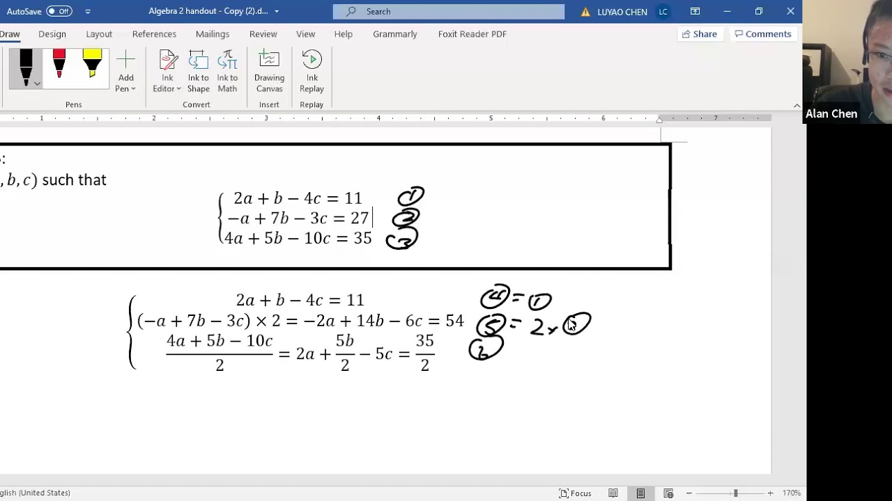 (May 09) Algebra 2 - Alan's Math Class - YouTube