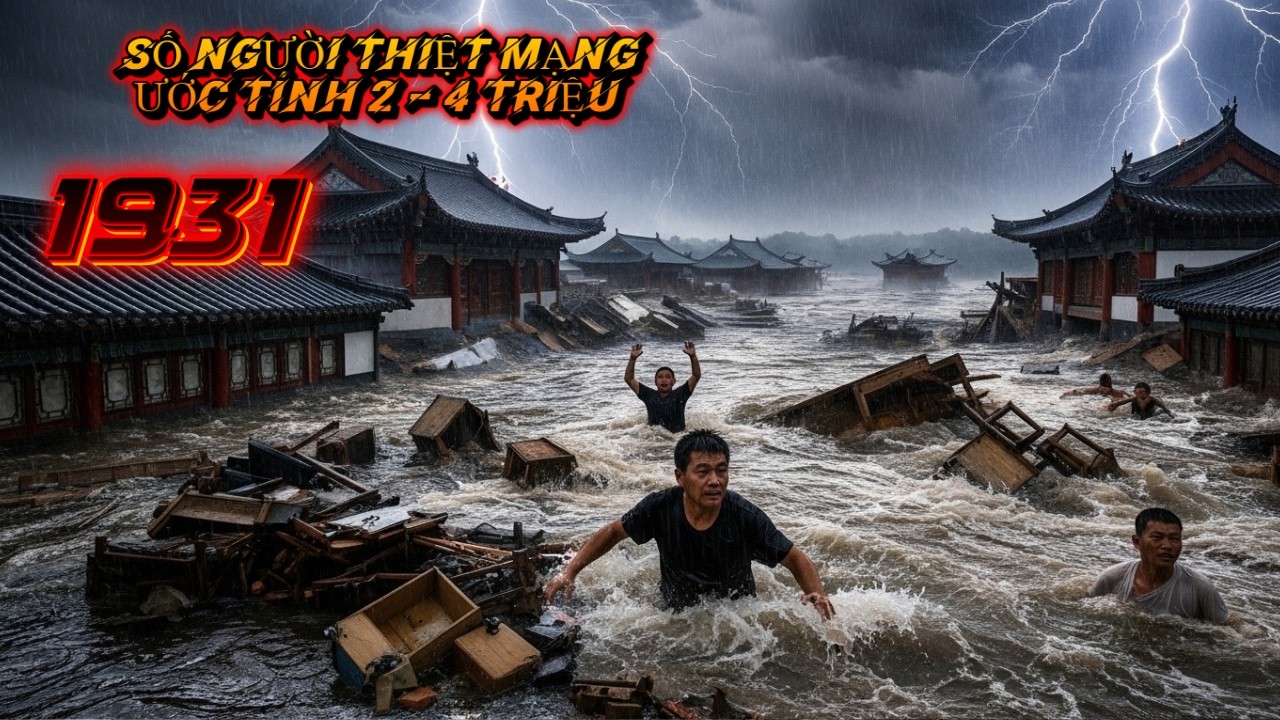 TRẬN LŨ KINH HOÀNG NHẤT LỊCH SỬ sảy ra tại trung quốc,đã khiến khoảng 4 triệu người ra đi1931