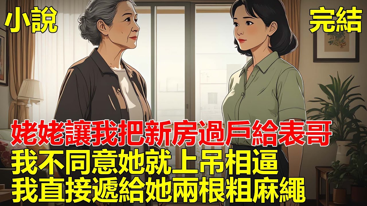 大年三十，姥姥作妖，讓我把新房過戶給表哥，還說我不同意，她就上吊以死相逼，我直接拿來兩根粗麻繩，讓她快點吊，死了直接開席！