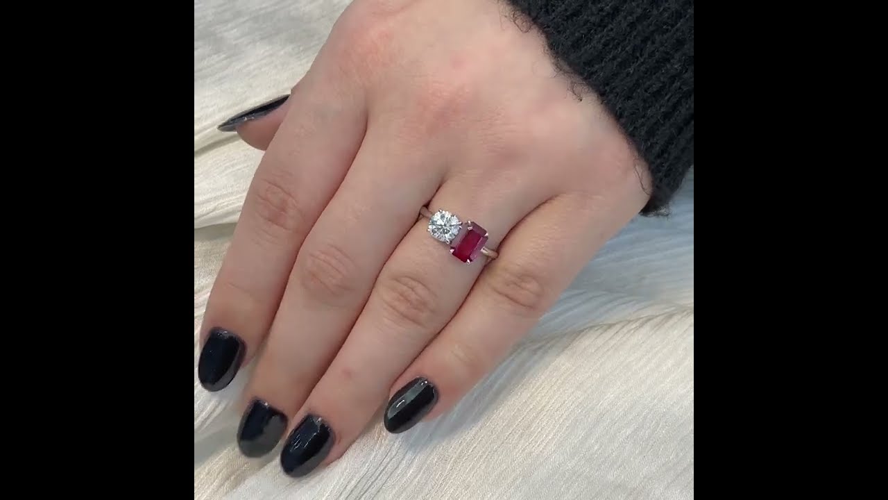 Ruby and Round Diamond Invisible Gallery™ Duo Ring