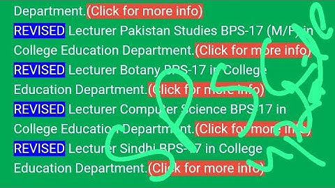 SPSC Upload Revised Interview Programme for Lecturer Botany BPS-17#trending#botany