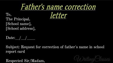 Application for correction of father
