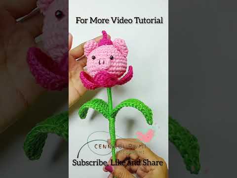 Tulip Pig Flower #amigurumi #tutorialamigurumi #crochetflower #crochetbouquet #amigurumilove