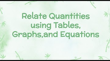 RELATE Quantities using Tables, Graphs and Equations (Online Math Teaching)