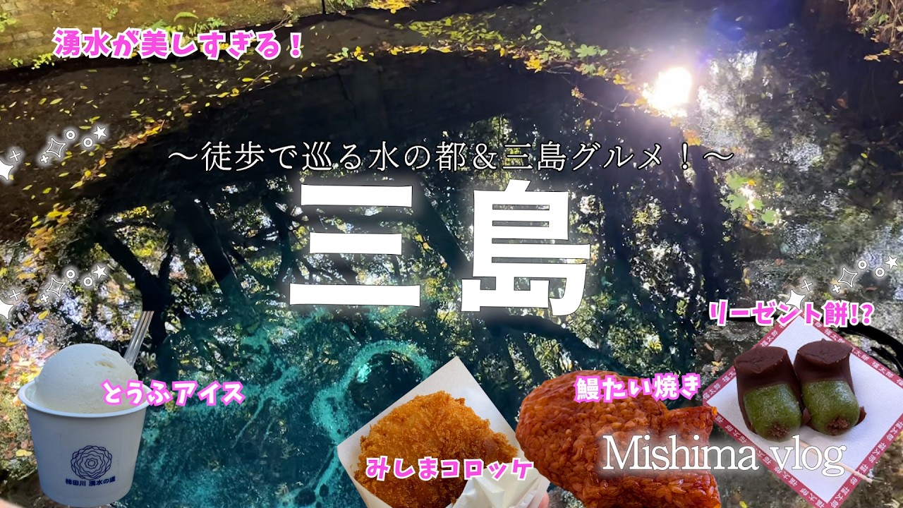 【女ひとり旅in三島🍁】水の都！富士山の湧水が溢れ出す神秘的な景色！落ち着ける穴場スポットで日帰りゆったり旅♪三嶋大社⛩️食べ歩きも♪