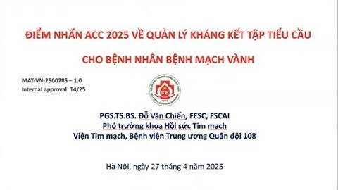 Cá thể hóa điều trị kháng kết tập tiểu cầu sau ACC 2025