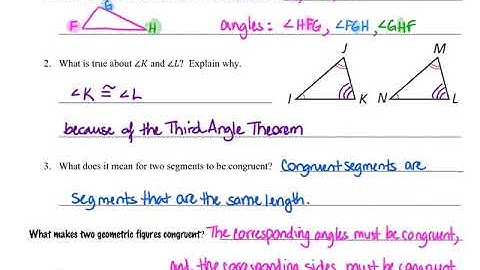 Geometry 4.4 Congruent Triangles