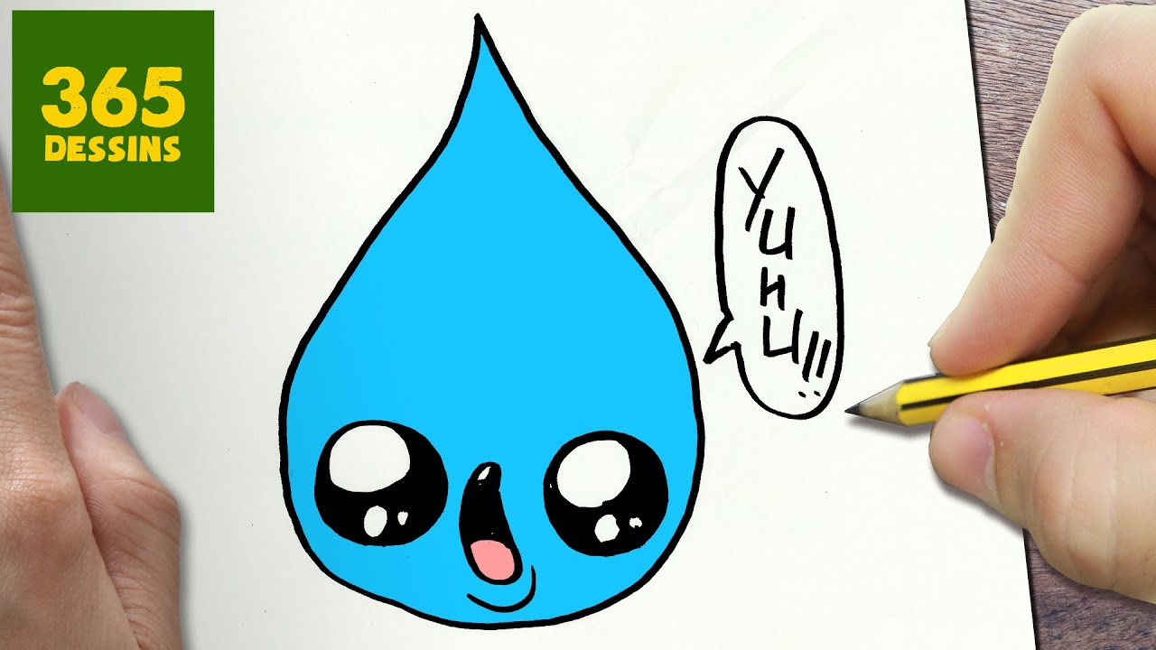 Comment Dessiner Goutte De Pluie Kawaii étape Par étape Dessins Kawaii Facile