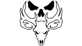 How to draw A Deer Skull tattoo designs Drawing Deer skull tribal tattoo part cute draw Think