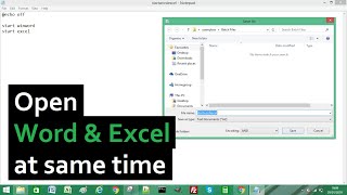 How to open Word and Excel at the same time