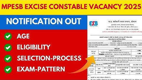 📢 MPESB Excise Constable Recruitment 2024 | Apply Online for 253 Posts! 🚨🍾 |MP Excise 2025🏛️